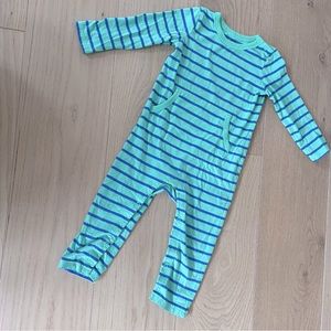 LAST CHANCE! Primary 18-24 month Green Striped Romper